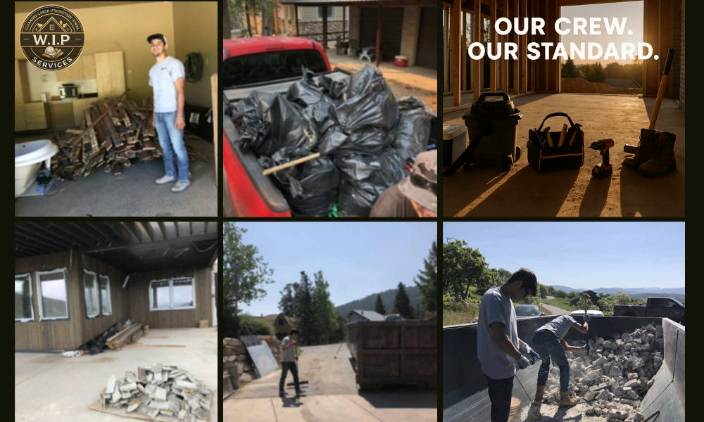 Selective demolition and junk removal on a Park City Utah construction site