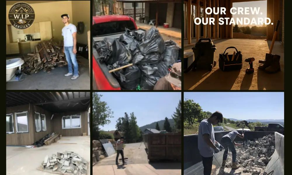 Selective demo debris bagged for haul-off in Park City
